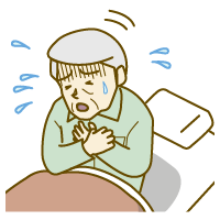 夜間の発作性の呼吸苦のイメージ